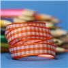Order  10mm Gingham Ribbon - Orange